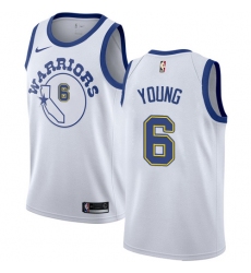 Men's Nike Golden State Warriors #6 Nick Young Swingman White Hardwood Classics NBA Jersey