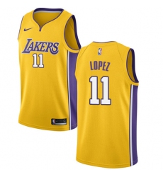 Men's Nike Los Angeles Lakers #11 Brook Lopez Swingman Gold Home NBA Jersey - Icon Edition