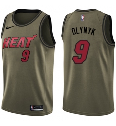 Youth Nike Miami Heat #9 Kelly Olynyk Swingman Green Salute to Service NBA Jersey