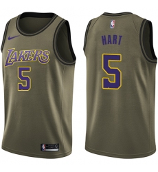 Men's Nike Los Angeles Lakers #5 Josh Hart Swingman Green Salute to Service NBA Jersey