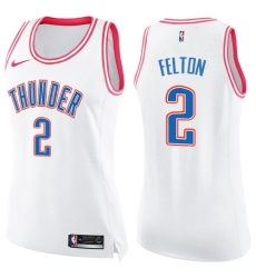 Women's Nike Oklahoma City Thunder #2 Raymond Felton Swingman White/Pink Fashion NBA Jersey