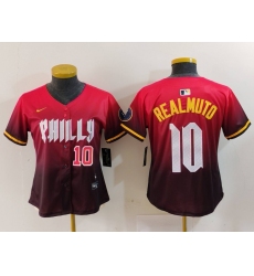 Women's Philadelphia Phillies #10 JT Realmuto Number Red 2024 City Connect Limited Jersey