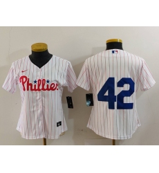 Women's Philadelphia Phillies #42 Jackie Robinson White Cool Base Stitched Jersey