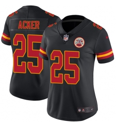 Women's Nike Kansas City Chiefs #27 Kenneth Acker Limited Black Rush Vapor Untouchable NFL Jersey