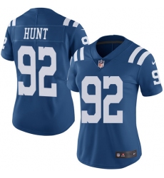 Women's Nike Indianapolis Colts #94 Margus Hunt Limited Royal Blue Rush Vapor Untouchable NFL Jersey