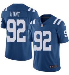 Youth Nike Indianapolis Colts #94 Margus Hunt Limited Royal Blue Rush Vapor Untouchable NFL Jersey