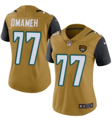 Women's Nike Jacksonville Jaguars #77 Patrick Omameh Limited Gold Rush Vapor Untouchable NFL Jersey