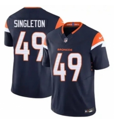 Men's Denver Brocos #49 Alex Singleton Navy F U S E Stitched Limited NFL Jersey