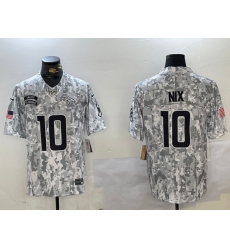 Men's Denver Broncos #10 Bo Nix Arctic Camo 2024 FUSE Salute to Service Limited Stitched Jersey