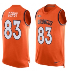 Men's Nike Denver Broncos #83 A.J. Derby Limited Orange Player Name & Number Tank Top NFL Jersey
