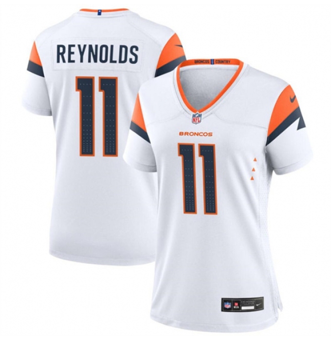 Women's Denver Broncos #11 Josh Reynolds White 2024 Stitched Jersey(Run Small)