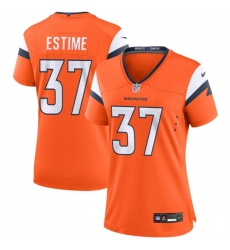 Women's Denver Broncos #37 Audric Estime Orange 2024 Football Stitched Jersey(Run Small)