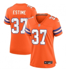 Women's Denver Broncos #37 Audric Estime Orange Mile High Collection 1977 Throwback Football Stitched Jersey(Run Small)