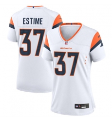 Women's Denver Broncos #37 Audric Estime White 2024 Football Stitched Jersey(Run Small)