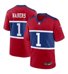 Men's New York Giants #1 Malik Nabers Red Vapor Untouchable Limited Stitched Jersey