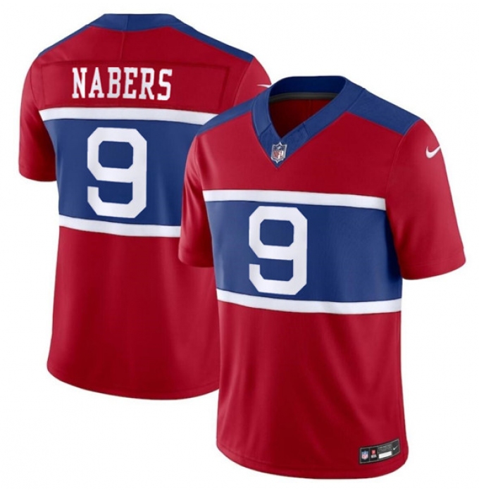 Men's New York Giants #9 Malik Nabers Century Red Alternate Vapor F.U.S.E. Limited Football Stitched Jersey