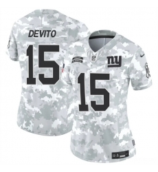 Women's New York Giants #15 Tommy DeVito 2024 F.U.S.E Arctic Camo Salute To Service Limited Stitched Football Jersey(Run Small)