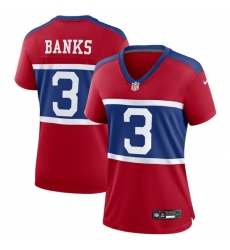 Women's New York Giants #3 Deonte Banks Century Red Alternate Vapor Limited Football Stitched Jersey