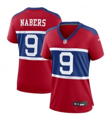 Women's New York Giants #9 Malik Nabers Century Red Alternate Vapor Limited Football Stitched Jersey