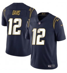 Men's Los Angeles Chargers #12 Derius Davis Navy 2024 Vapor Limited Football Stitched Jersey