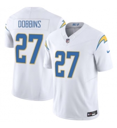 Men's Los Angeles Chargers #27 J.K. Dobbins White 2024 F.U.S.E Vapor Limited Stitched Football Jersey