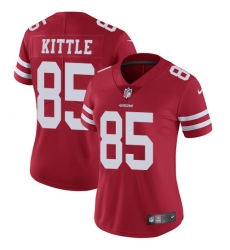 Women's Nike San Francisco 49ers #85 George Kittle Red Team Color Vapor Untouchable Elite Player NFL Jersey