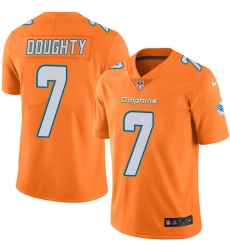 Men's Nike Miami Dolphins #6 Brandon Doughty Elite Orange Rush Vapor Untouchable NFL Jersey