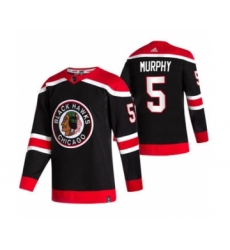 Men's Chicago Blackhawks #5 Connor Murphy Black 2020-21 Reverse Retro Alternate Hockey Jersey