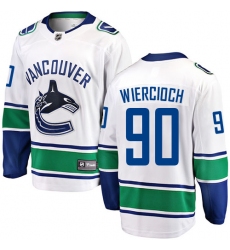 Youth Vancouver Canucks #90 Patrick Wiercioch Fanatics Branded White Away Breakaway NHL Jersey