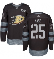 Men's Adidas Anaheim Ducks #25 Ondrej Kase Premier Black 1917-2017 100th Anniversary NHL Jersey