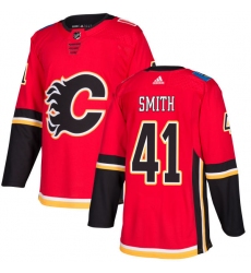 Men's Adidas Calgary Flames #41 Mike Smith Authentic Red Home NHL Jersey