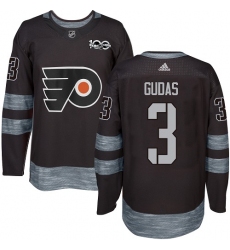 Men's Adidas Philadelphia Flyers #3 Radko Gudas Authentic Black 1917-2017 100th Anniversary NHL Jersey