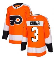 Men's Adidas Philadelphia Flyers #3 Radko Gudas Authentic Orange Home NHL Jersey