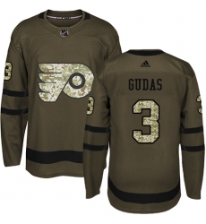 Men's Adidas Philadelphia Flyers #3 Radko Gudas Premier Green Salute to Service NHL Jersey