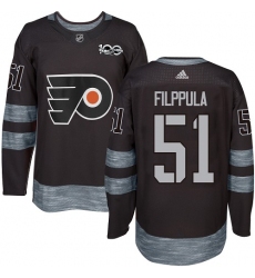 Men's Adidas Philadelphia Flyers #51 Valtteri Filppula Authentic Black 1917-2017 100th Anniversary NHL Jersey