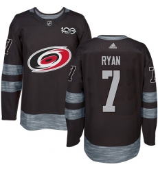 Men's Adidas Carolina Hurricanes #7 Derek Ryan Authentic Black 1917-2017 100th Anniversary NHL Jersey