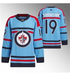 Men's Winnipeg Jets #19 David Gustafsson Light Blue Anniversary Primegreen Stitched Jersey