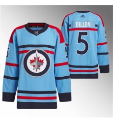 Men's Winnipeg Jets #5 Brenden Dillon Light Blue Anniversary Primegreen Stitched Jersey