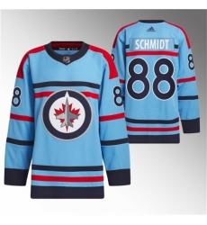 Men's Winnipeg Jets #88 Nate Schmidt Light Blue Anniversary Primegreen Stitched Jersey