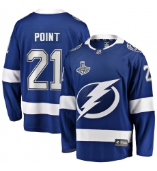 Men's Tampa Bay Lightning #21 Brayden Point Fanatics Branded Blue Home 2020 Stanley Cup Champions Breakaway Jersey