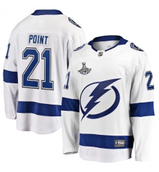 Men's Tampa Bay Lightning #21 Brayden Point Fanatics Branded White Away 2020 Stanley Cup Champions Breakaway Jersey