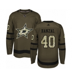 Men's Dallas Stars #40 Martin Hanzal Authentic Green Salute to Service Hockey Jersey