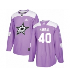 Men's Dallas Stars #40 Martin Hanzal Authentic Purple Fights Cancer Practice Hockey Jersey