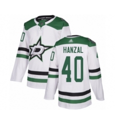 Men's Dallas Stars #40 Martin Hanzal Authentic White Away Hockey Jersey