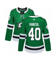 Women's Dallas Stars #40 Martin Hanzal Authentic Green Home Hockey Jersey