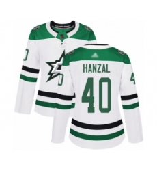 Women's Dallas Stars #40 Martin Hanzal Authentic White Away Hockey Jersey