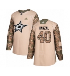 Youth Dallas Stars #40 Martin Hanzal Authentic Camo Veterans Day Practice Hockey Jersey