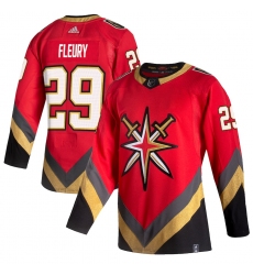 Men's Vegas Golden Knights #29 Marc-Andre Fleury adidas Red 2020-21 Reverse Retro Authentic Player Jersey