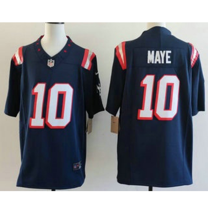 Men's New England Patriots #10 Drake Maye Limited Navy Fashion FUSE Vapor Jersey