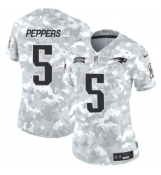 Women's New England Patriots #5 Jabrill Peppers 2024 F.U.S.E Arctic Camo Salute To Service Limited Stitched Jersey(Run Small)